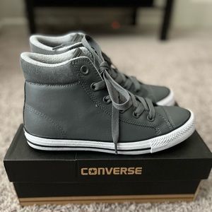 Converse Chuck Taylor All Star Boot 
PC Gray Leather and Speckle Bottom